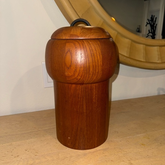 Vintage MCM Wood Vase with Insert Ice Bucket Digsmed Design Denmark solid wood - Picture 4 of 5
